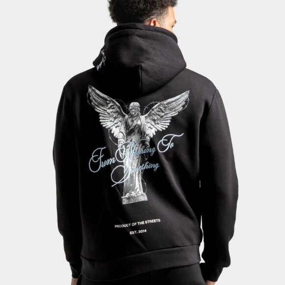 Hoodrich Men's Black OG Vital Graphic Hoodie Sweatshirt Angel Wings White Medium - Picture 1 of 11